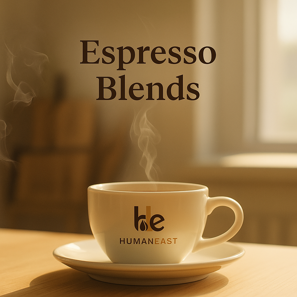 Humaneast Espresso Coffees koleksiyon görseli – mat beyaz tasarım, yoğun espresso kahve tınıları.