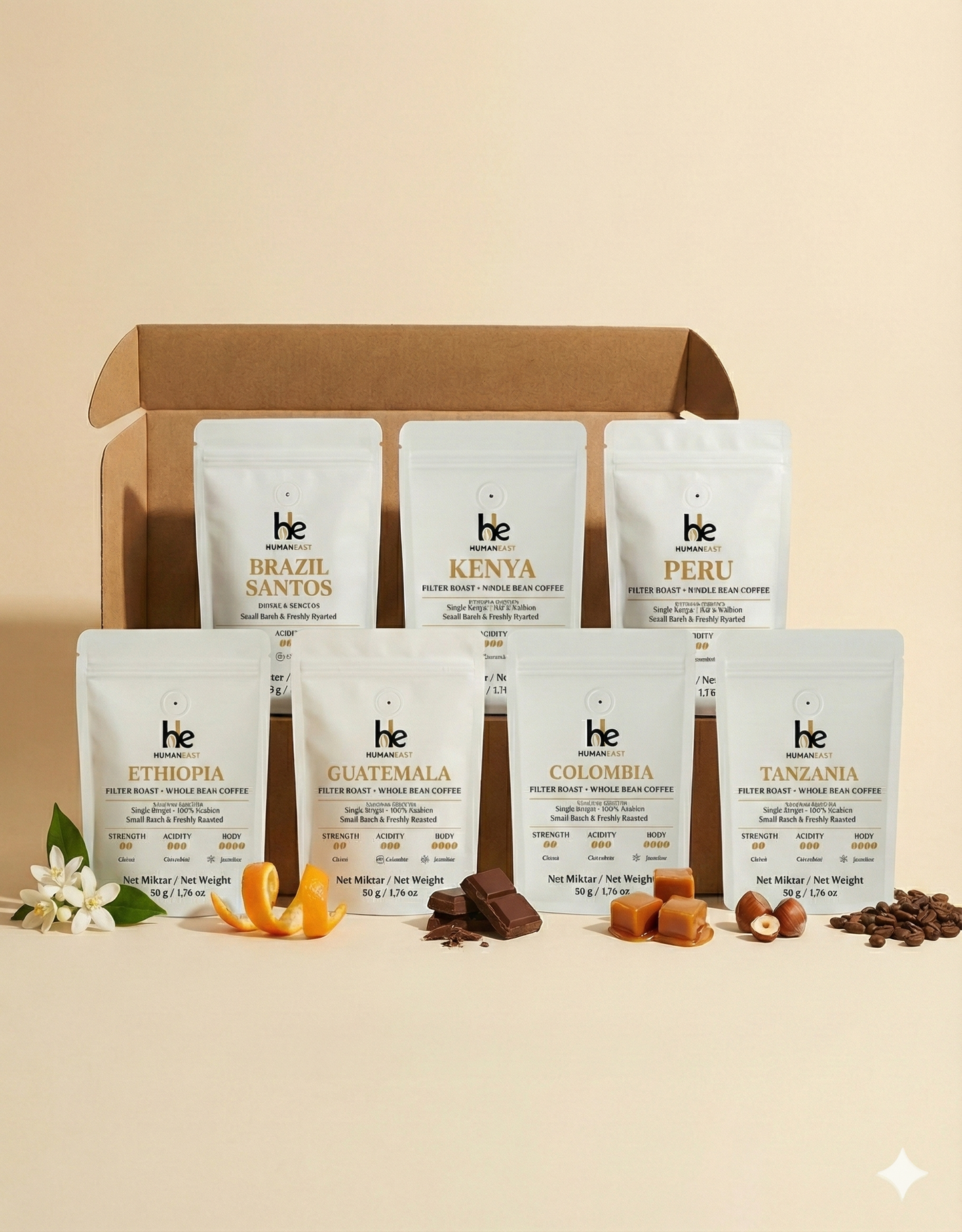 Humaneast · 7 Ülke, 7 Karakter Filtre Kahve Hediye Seti