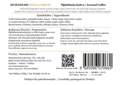 Humaneast · 7 Ülke, 7 Karakter Filtre Kahve Hediye Seti